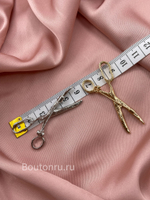 Брошь "Ножницы" золотистые