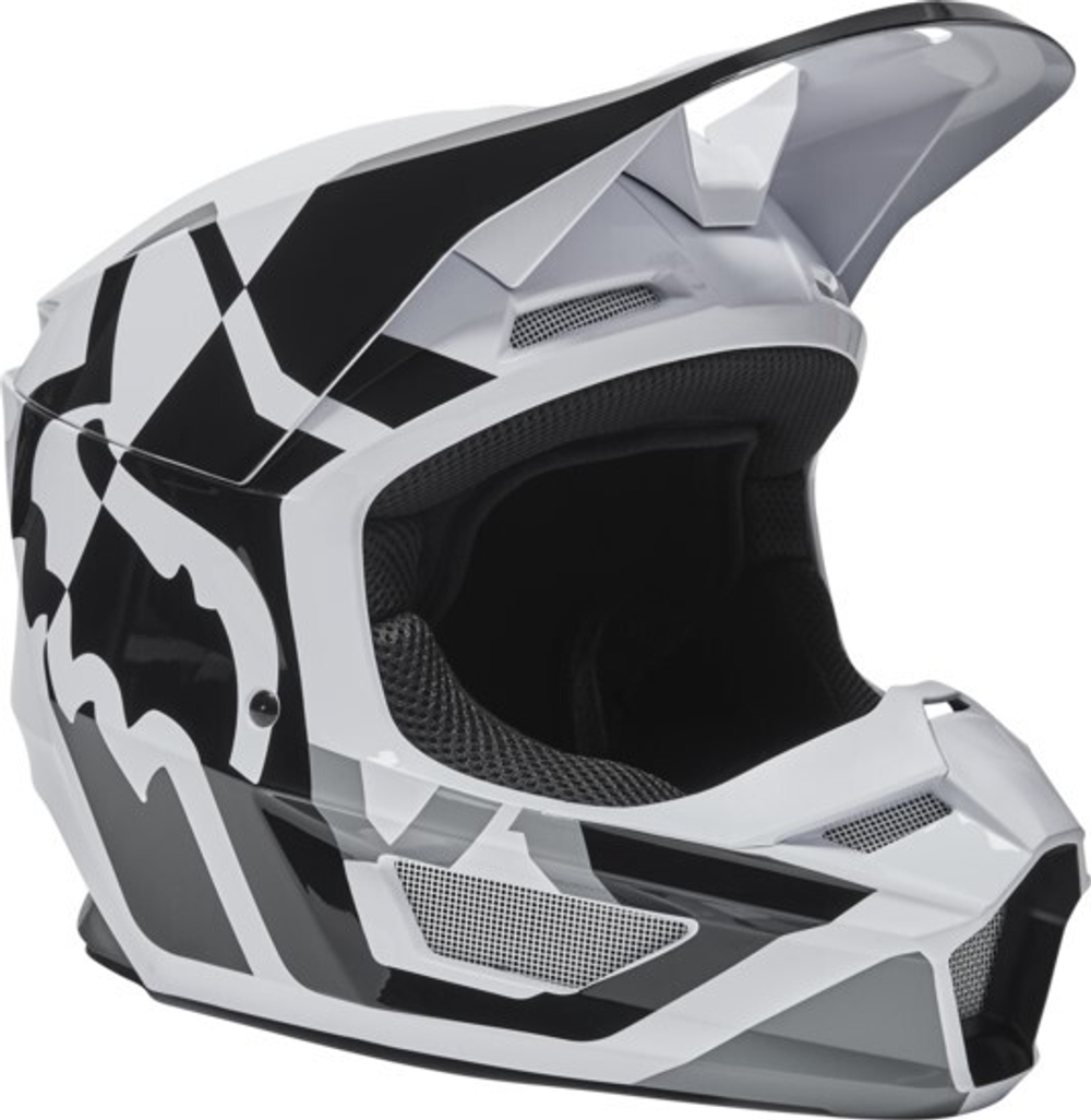Мотошлем Fox V1 Lux Helmet (Black/White, M, 2024 (28001-018-M))