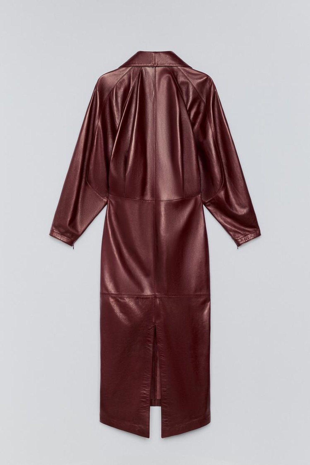 ZARA X BAISI GUADAGNINO КОЖАНОЕ ПЛАТЬЕ, ВИННЫЙ
