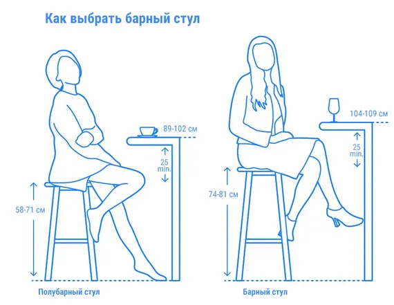 Полубарный стул Bakhita 66 см, белый