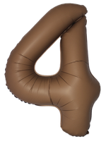 F Шар (40''/102 см) Цифра, 4 Slim, Шоколад, Матовый (БГ-60)
