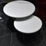 Набор кофейных столиков Bradex Home ов Tango белый мрамор с чёрными ножками, 2шт