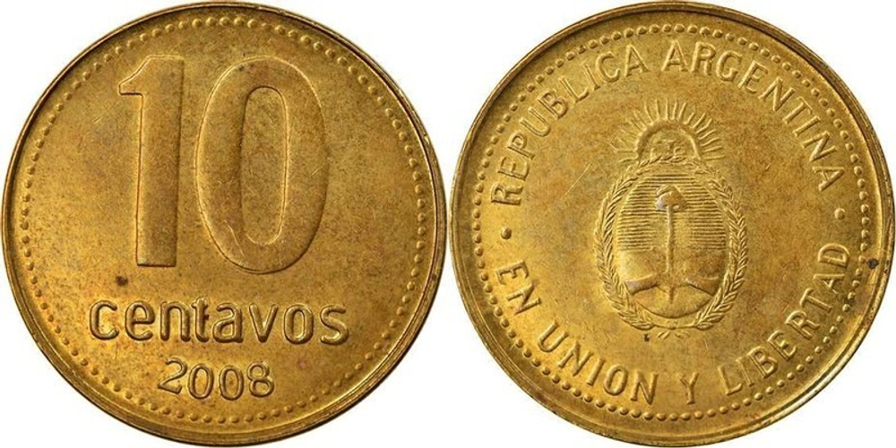 Аргентина 10 сентаво, 2006 - 2011 Герб XF