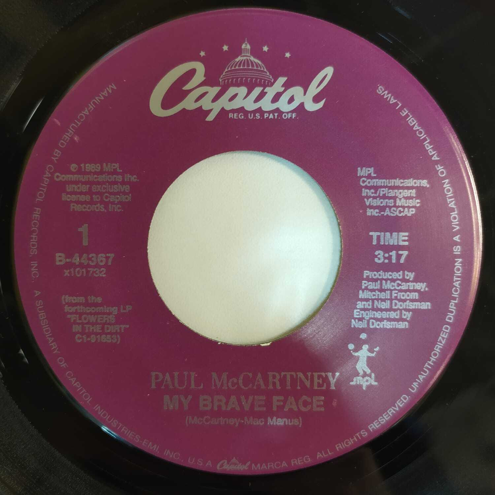 Paul McCartney - My Brave Face (США 1989г.) 7", 45 RPM, Single