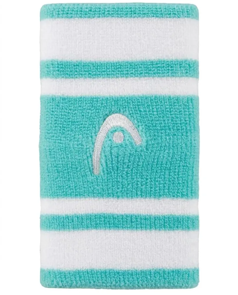 Напульсник теннисный Head Wristbands Striped 5" - tourquoise/white