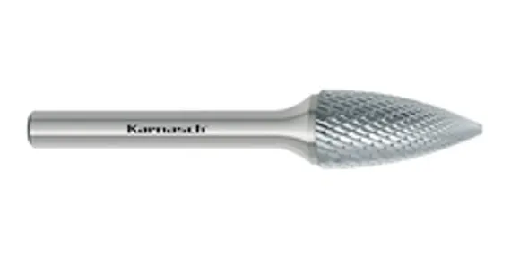 Борфреза твердосплавная Karnasch форма H, 3х6х3х38 мм, насечка HP-4, без покрытия, арт. 11.3072-005