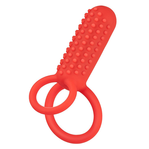 Красное эрекционное кольцо California Exotic Novelties Silicone Rechargeable Vertical Dual Enhancer SE-1843-40-3