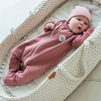Комбинезон косуха с закрытой ножкой "Пепельная роза" утепленный 0+