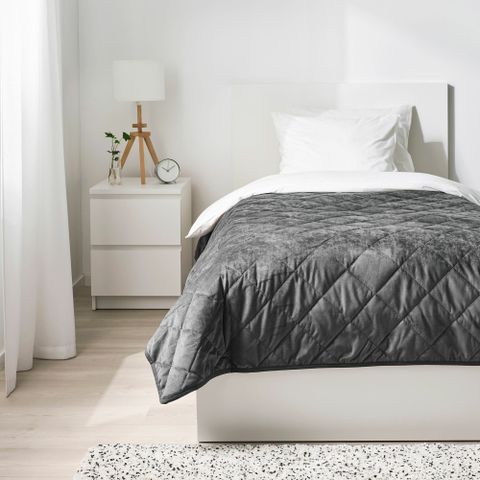 Покрывало IKEA MJUKPLISTER (МЮКПЛИСТЕР), Темно-серый, 160х250 см