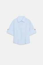 РУБАШКА СО СБОРКАМИ И КОРОТКИМИ РУКАВАМИ — ZARA