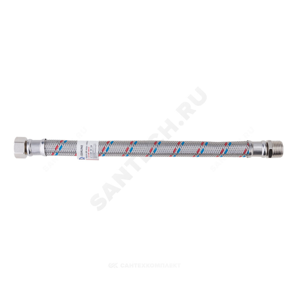 Подводка гибкая для воды нержавеющая оплетка ГИГАНТ 1/2" г-ш L=0.4м AQUALINE 04939