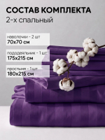 Постельное белье 2 спальное комплект страйп полисатин