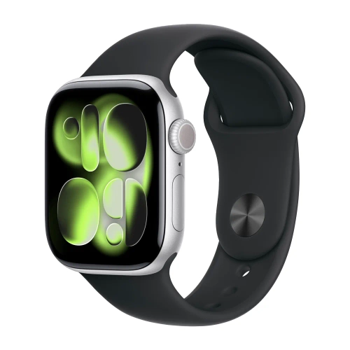 Умные часы Apple Watch Series 11 GPS, 42mm, Silver Aluminium Case with Black Sport Band, S/M