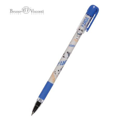 Ручка шариковая 0.5мм синяя "MagicWrite. Панда с зонтиком" (Bruno Visconti)