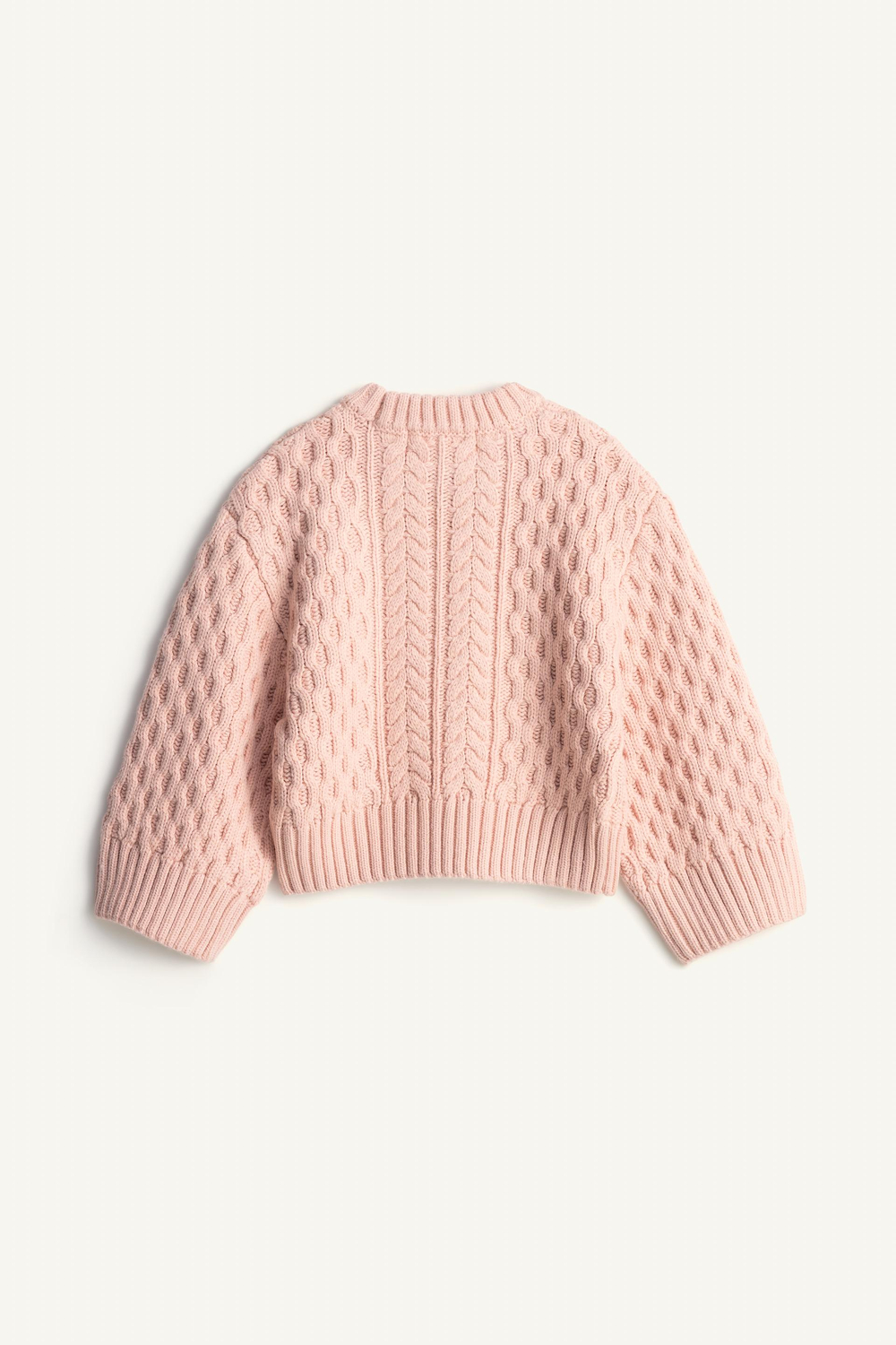 ZARA СВИТЕР С КРУЖЕВОМ - LIMITED EDITION, ПАСТЕЛЬНО-РОЗОВЫЙ