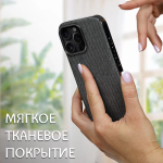 Дизайнерский чехол для IPHONE 15 PRO MAX с мягкой тканевой поверхностью