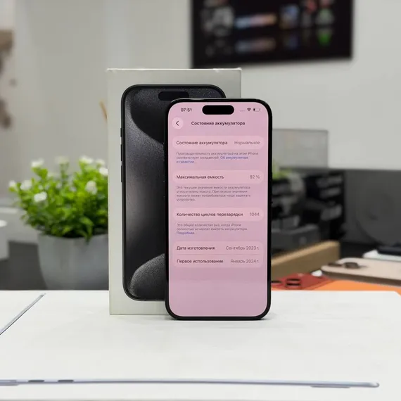 Б/У Телефон Apple iPhone 15 Pro 256 Black 82% (M65J7GNVV5)