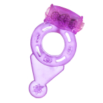 Фиолетовое эрекционное виброкольцо с хвостиком ToyFa Basic 818038-4
