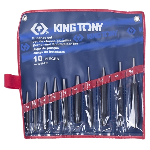 KING TONY (1010PR) Набор выколоток, бородков, кернеров, 10 предметов
