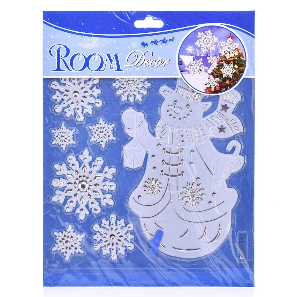 Наклейка новогодняя 18*24 см, микс, пакет