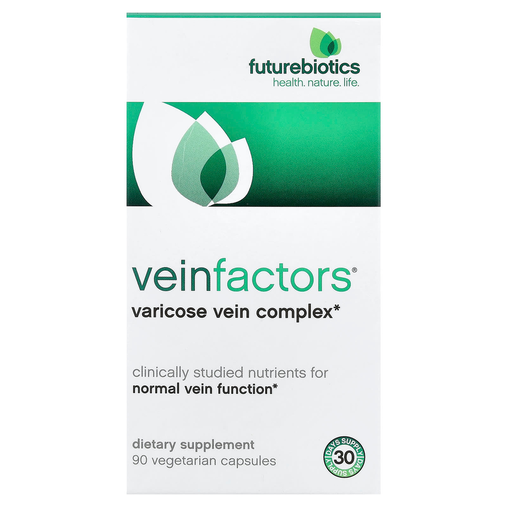 Futurebiotics, VeinFactors®, противоварикозный комплекс, 90 вегетарианских капсул