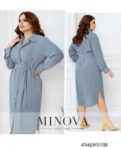 Платье 3178В-Серо-голубой Minova