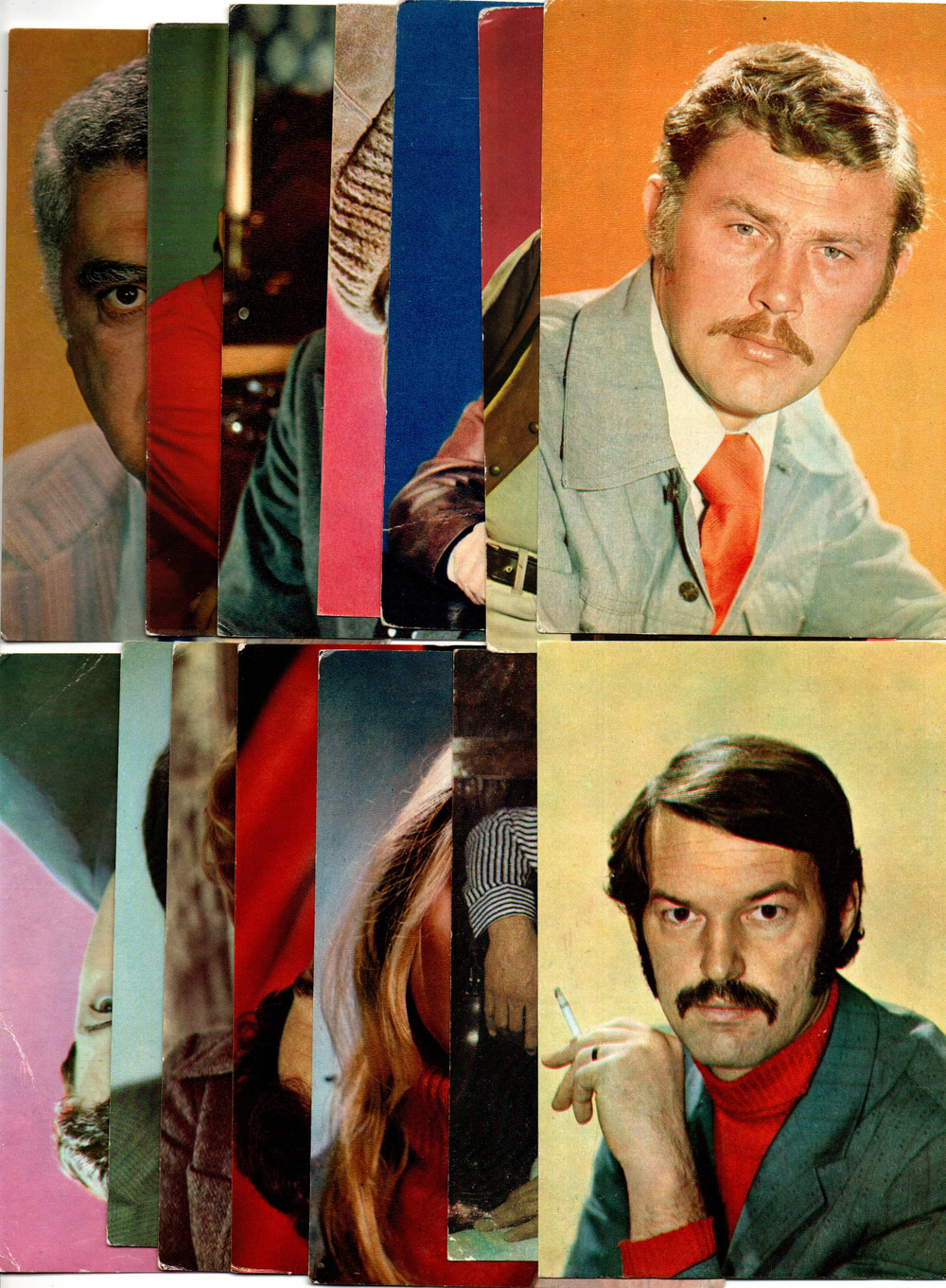 №38 Открытки Артисты и актёры СССР 1970–1980-е г. 25 штук. Цветные, чистые, без повторов