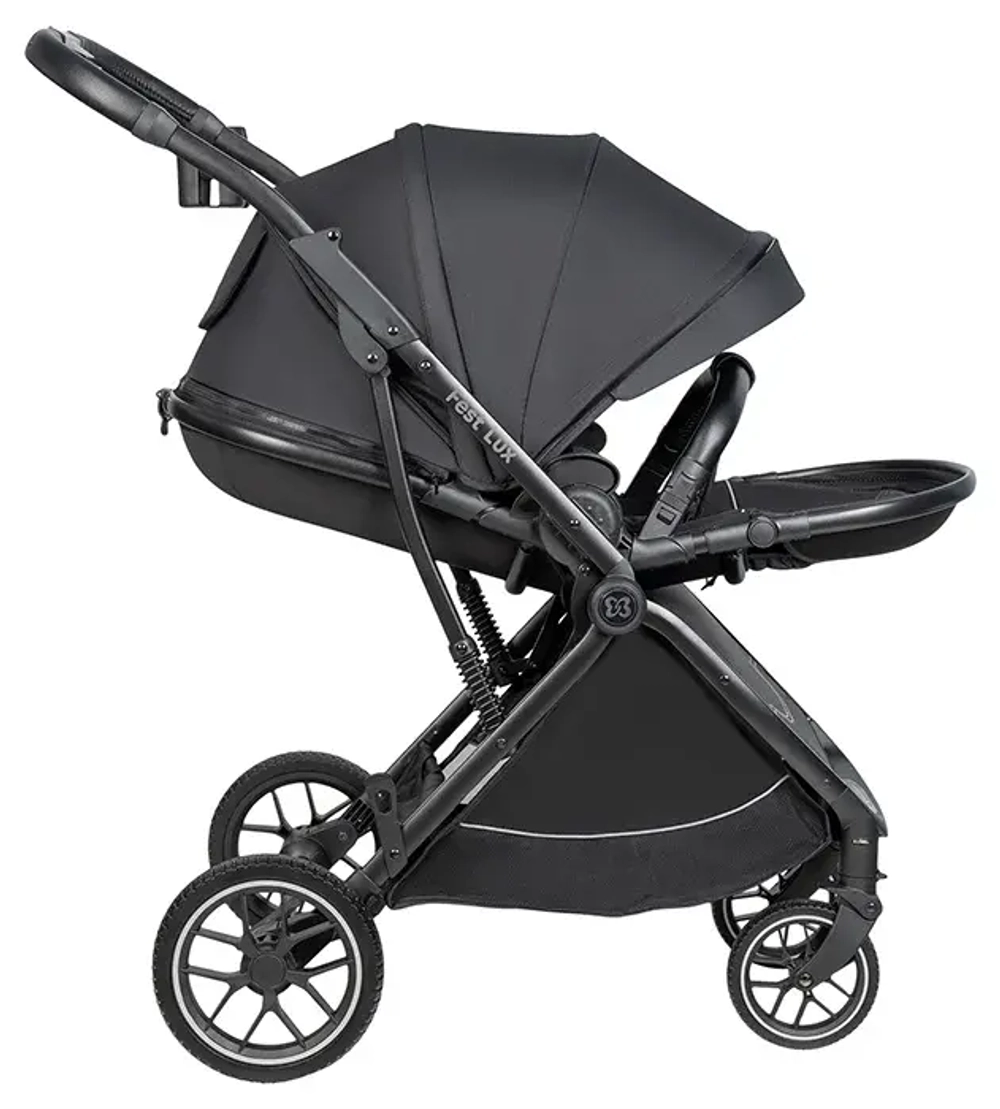 Коляска детская прогулочная Farfello Fest Lux (Угольно-черный / Carbon black FL-12 черная рама)