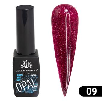 КАУЧУКОВАЯ БАЗА DISCO OPAL СВЕТООТРАЖАЮЩАЯ GLOBAL FASHION 8 МЛ, 09