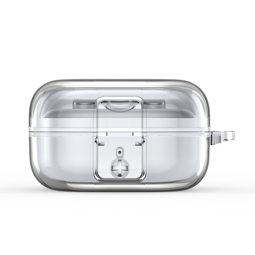 Прозрачный плотный чехол из TPU для наушников Samsung Buds4 и Buds 4 Pro, серия SECI Series от Dux Ducis, в комплекте с карабином
