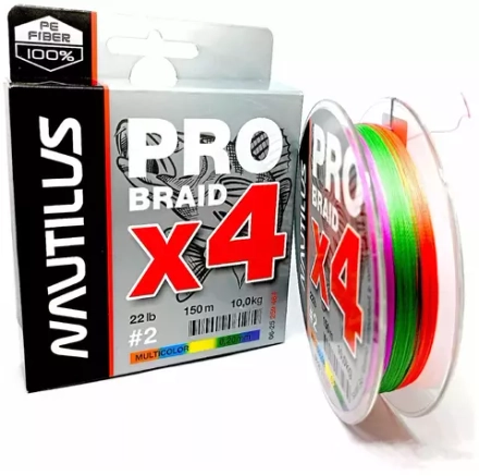 Шнур Nautilus Pro Braid X4 Multicolor d-0.23 12.3кг 27lb 150м