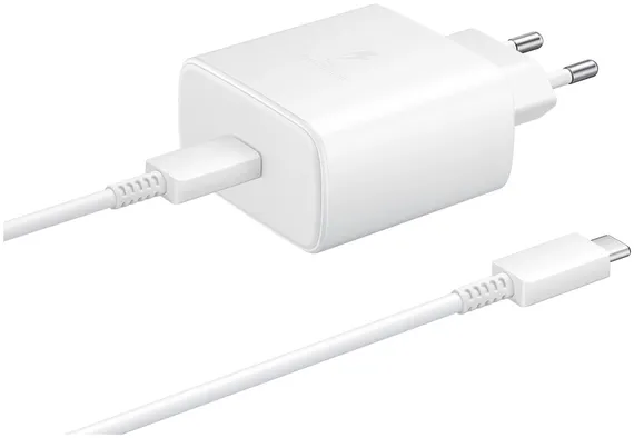 Адаптер питания Samsung EP-TA845 USB‑C мощностью 45 Вт с кабелем Белый