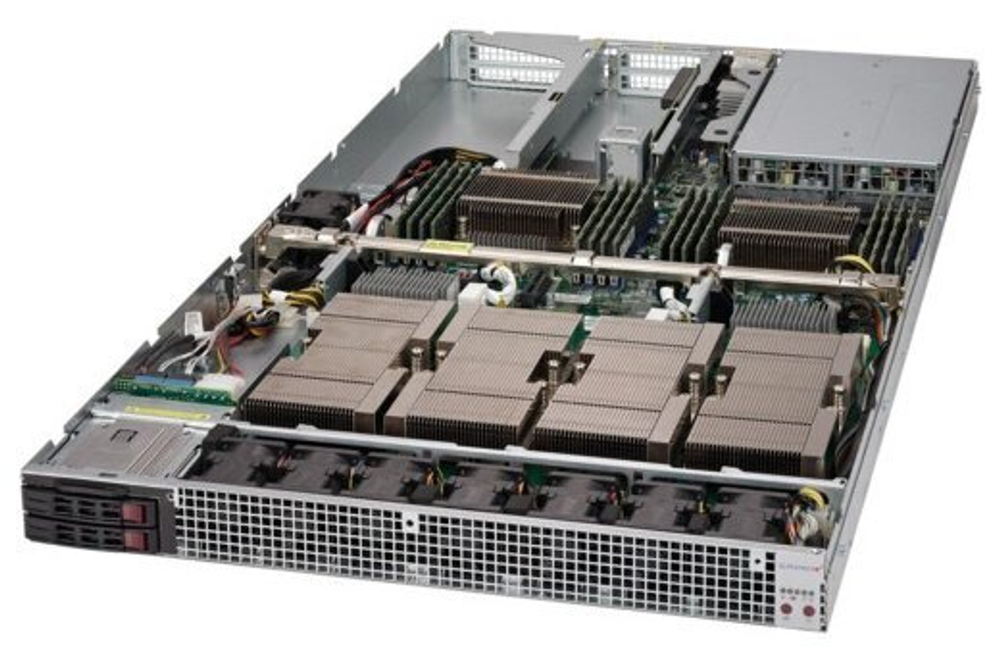 Сервер Supermicro SuperServer 1028GQ-TXR без процессора/без ОЗУ/без накопителей/количество отсеков 2.5" hot swap: 2/2 x 2000 Вт/LAN 1 Гбит/c