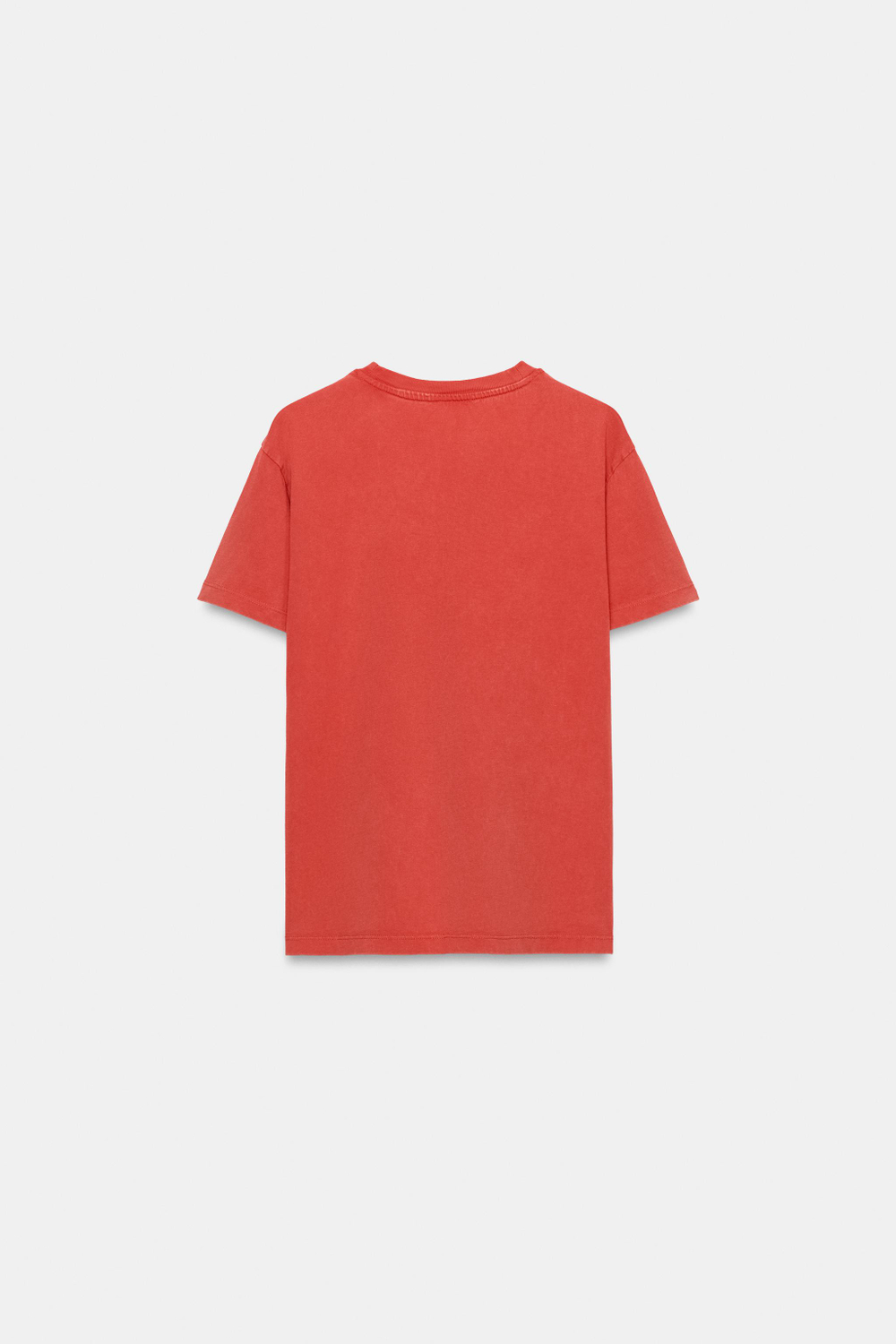 ZARA ФУТБОЛКА С ЭФФЕКТОМ ПОТЕРТОСТИ И ТЕКСТОМ, КРАСНЫЙ