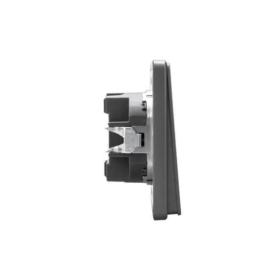 Переключатель проходной двухклавишный KRANZ Miele Round Титан KR-78-0709-2