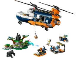 Конструктор LEGO City 60437 Вертолёт-исследователь джунглей в базовом лагере