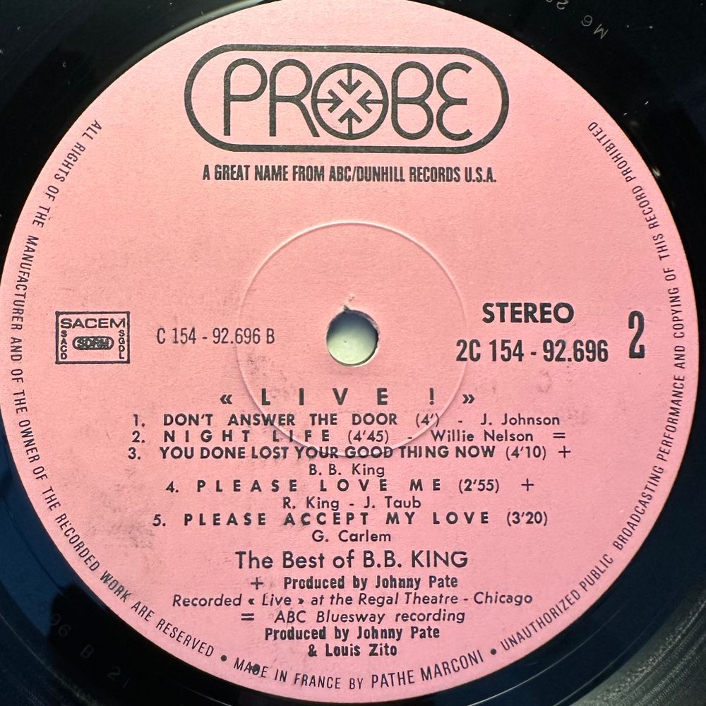B.B. King ‎– The Very Best Of...B.B.King 2LP (Франция 1971г.)