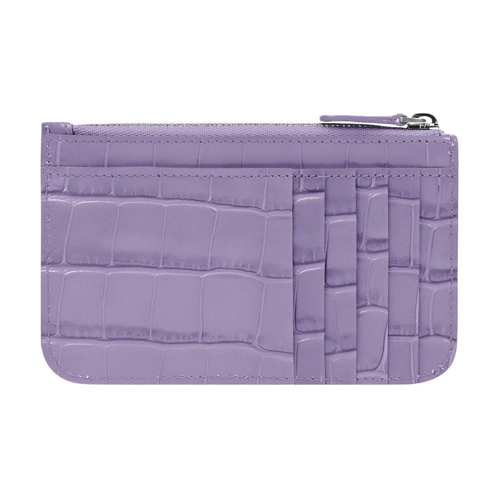 Balenciaga Cash Cow Leather Card Holder Large Women"s Lilac Purple