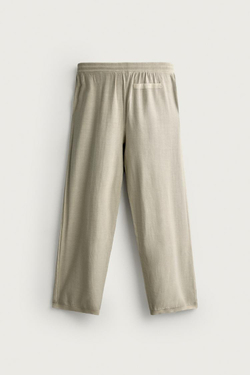 ZARA ТРИКОТАЖНЫЕ БРЮКИ RELAXED FIT ИЗ ХЛОПКА, СВЕТЛО-СЕРЫЙ