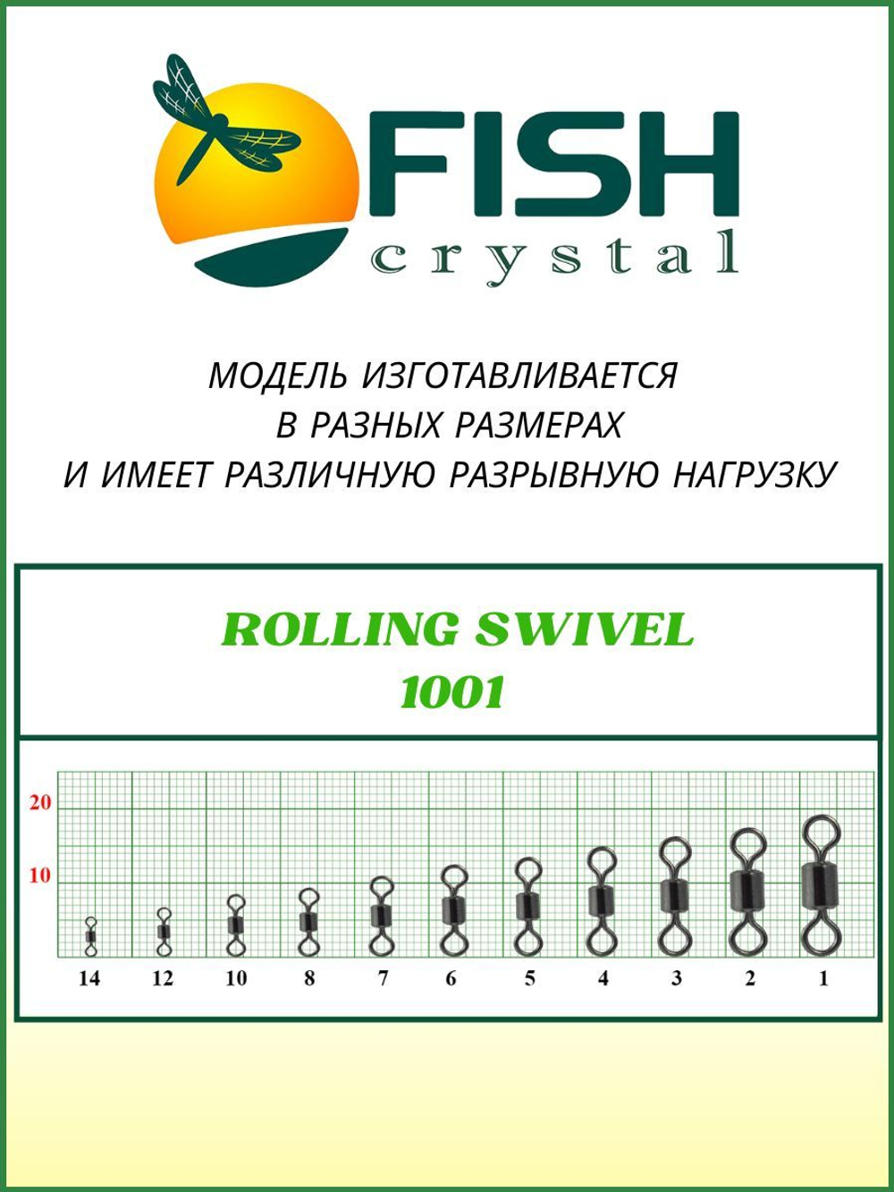 Вертлюжок рыболовный цилиндрический ROLLING SWIVEL 1001 №3