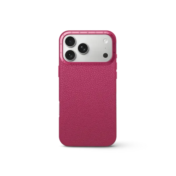 Чехол для iPhone 17 - Зернистая кожа - розовый