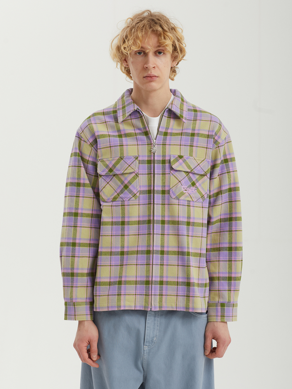 Мужская Рубашка Zip-up Flannel