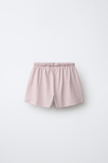 ZARA ОДНОТОННЫЕ ШОРТЫ, БЛЕДНО-РОЗОВЫЙ