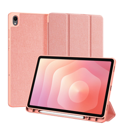 Чехол книжка розового цвета для планшета Samsung Galaxy Tab S11, серия Domo Series (с держателем для S Pen и функцией автоматического перехода в спящий режим) от Dux Ducis
