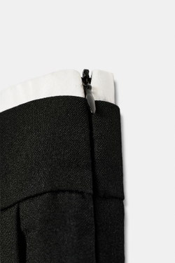 ZARA ШИРОКИЕ БРЮКИ С ДВОЙНЫМ ПОЯСОМ, ЧЕРНЫЙ