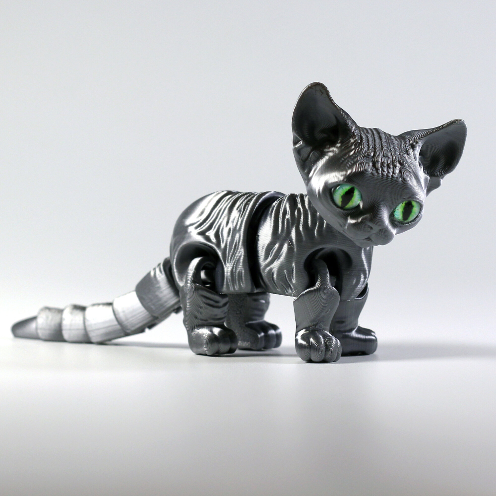 Подвижный котёнок Сфинкс, игрушка антистресс, серый