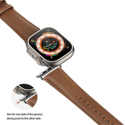 Ремешок из кожи коричневого цвета от Dux Ducis для смарт часов Apple Watch 38, 40, 41, 42мм, серия YS Series