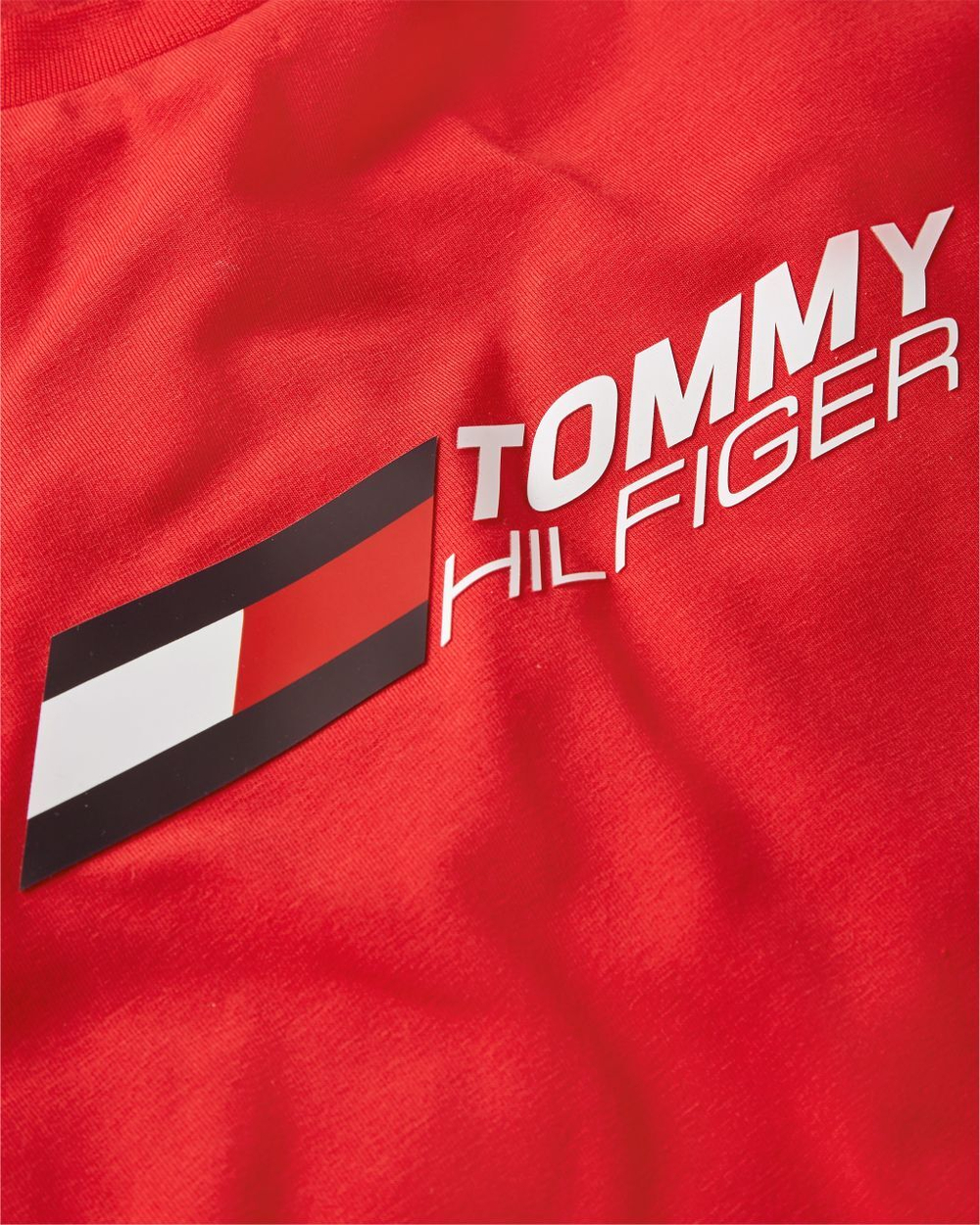 Мужская теннисная футболка Tommy Hilfiger Essentials Big Logo SS Tee - primary red