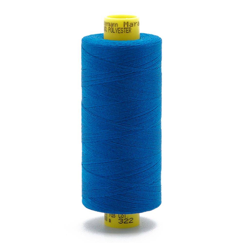 Нитка Gutermann Mara 150 (1000 метров), 1 кат., особо тонкая | 322 синяя бирюза