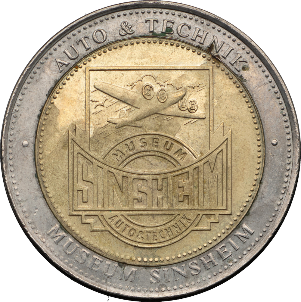 ГЕРМАНИЯ, БИМЕТАЛЛИЧЕСКИЙ ЖЕТОН (САМОЛЕТ ТУ-144) [UNC (СЛЕДЫ ХРАНЕНИЯ)]